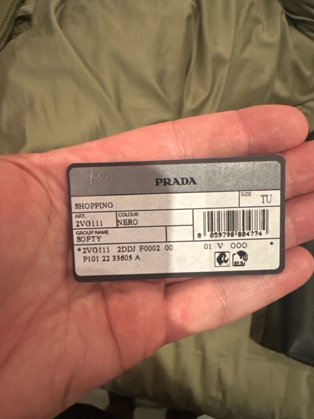 Prada Black Smooth Leather Tote with Silver Logo - Picture 2 of 2
